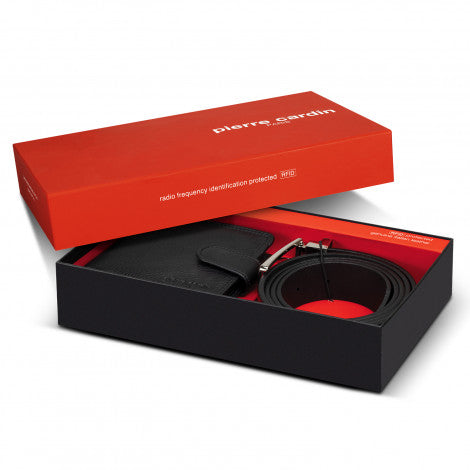 Pierre Cardin Leather Wallet Belt Gift Set - Simply Merchandise