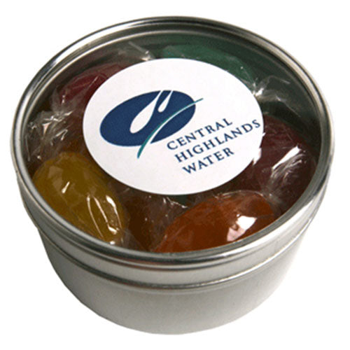 Small Round Window Tin with Boiled Lollies x12