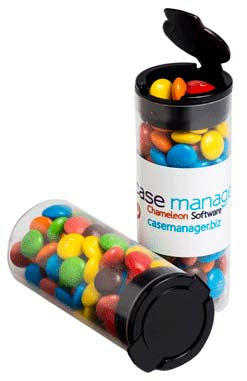 Flip Lid Tube filled with M&Ms 35g