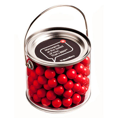 Medium PVC Bucket filled with Orange Choc Drops 400g