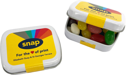 Small Rectangle Tin filled with Jelly Beans 30g *Plastic Free*