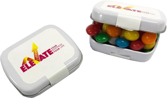 Small Rectangle Tin filled with Chewy Fruit 30g *Plastic Free*