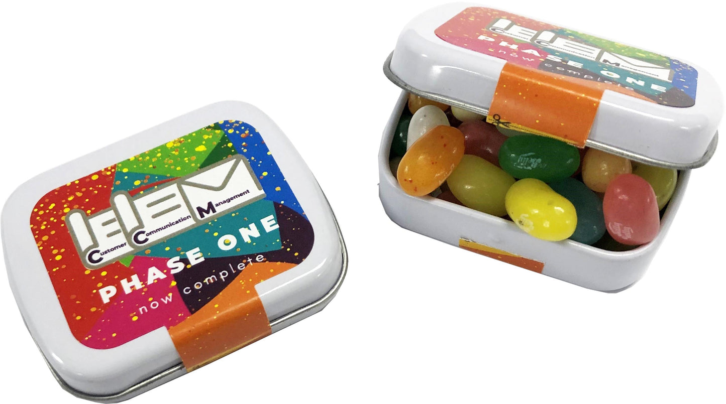 Small Rectangle Tin filled with JELLY BELLY Jelly Beans 30g *Plastic Free*